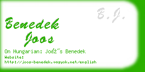 benedek joos business card